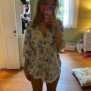 beachy floral romper